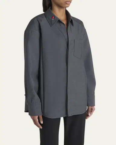 Bottega Veneta Matches-Collar Travel Light Wool Shirt | Thumbnail 8 Bottega Veneta Matches-Collar Travel Light Wool Shirt | Thumbnail 8