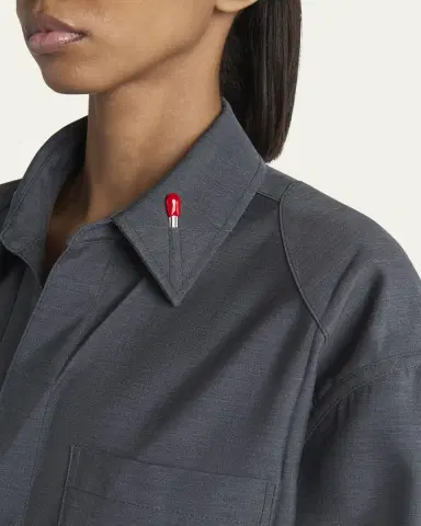 Bottega Veneta Matches-Collar Travel Light Wool Shirt | Thumbnail 9 Bottega Veneta Matches-Collar Travel Light Wool Shirt | Thumbnail 9