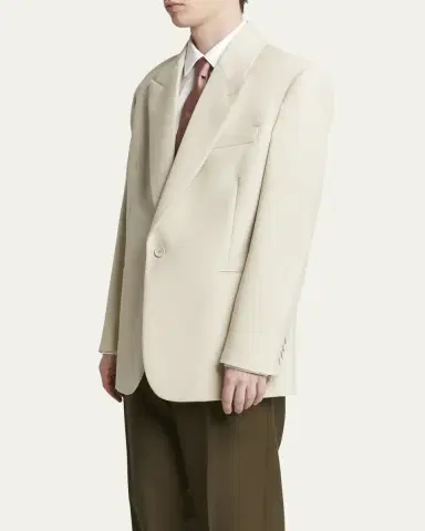 Saint Laurent Men's Wool-Silk Relaxed Sport Coat | Thumbnail 4 Saint Laurent Men's Wool-Silk Relaxed Sport Coat | Thumbnail 4