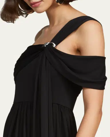 Halston Adena One-Shoulder Draped Jersey Maxi Dress | Thumbnail 5 Halston Adena One-Shoulder Draped Jersey Maxi Dress | Thumbnail 5