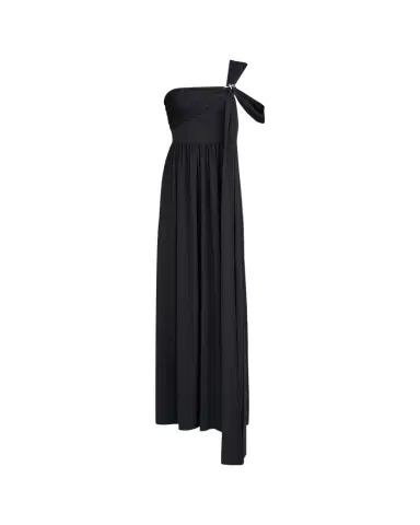Halston Adena One-Shoulder Draped Jersey Maxi Dress | Thumbnail 1 Halston Adena One-Shoulder Draped Jersey Maxi Dress | Thumbnail 1