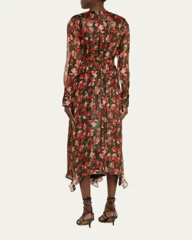 Ramy Brook Tatia Plunging Long-Sleeve Midi Dress | Thumbnail 3 Ramy Brook Tatia Plunging Long-Sleeve Midi Dress | Thumbnail 3