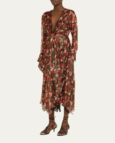 Ramy Brook Tatia Plunging Long-Sleeve Midi Dress | Thumbnail 4 Ramy Brook Tatia Plunging Long-Sleeve Midi Dress | Thumbnail 4