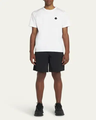 Moncler Men's Logo Patch Cotton Crewneck T-Shirt | Thumbnail 2 Moncler Men's Logo Patch Cotton Crewneck T-Shirt | Thumbnail 2