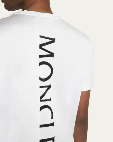 Moncler Men's Logo Patch Cotton Crewneck T-Shirt | Thumbnail 5 Moncler Men's Logo Patch Cotton Crewneck T-Shirt | Thumbnail 5