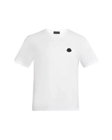 Moncler Men's Logo Patch Cotton Crewneck T-Shirt | Thumbnail 1 Moncler Men's Logo Patch Cotton Crewneck T-Shirt | Thumbnail 1