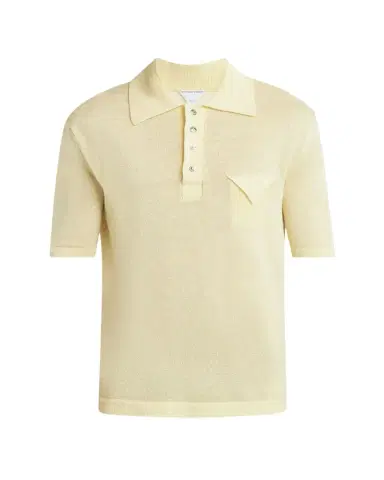 Bottega Veneta Men's Linen-Knit Polo | Thumbnail 1 Bottega Veneta Men's Linen-Knit Polo | Thumbnail 1