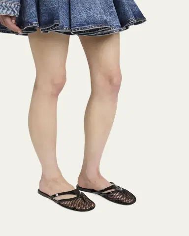 Alaïa Net Leather Thong Mules | Thumbnail 2 Alaïa Net Leather Thong Mules | Thumbnail 2