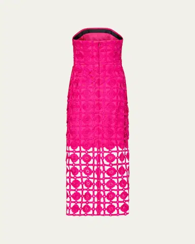 Milly Kait Strapless Tile Lace Midi Dress | Thumbnail 3 Milly Kait Strapless Tile Lace Midi Dress | Thumbnail 3