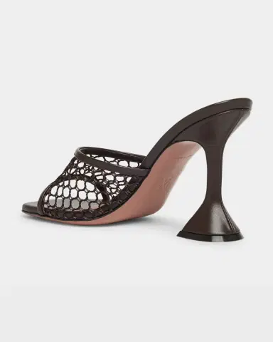 Amina Muaddi Lupita Net Leather Sandals | Thumbnail 5 Amina Muaddi Lupita Net Leather Sandals | Thumbnail 5