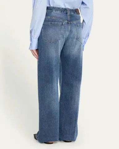 Brunello Cucinelli Soft Denim Loose Stove Pipe Jeans | Thumbnail 3 Brunello Cucinelli Soft Denim Loose Stove Pipe Jeans | Thumbnail 3
