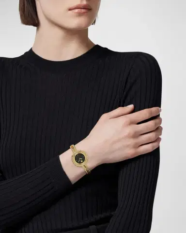 Versace 28mm La Greca Bangle Bracelet Watch with Diamonds | Thumbnail 6 Versace 28mm La Greca Bangle Bracelet Watch with Diamonds | Thumbnail 6