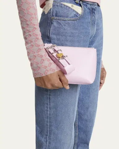 Givenchy Voyou Small Pouch Bag in Leather with Buckle and Heart Lock Wristlet | Thumbnail 7 Givenchy Voyou Small Pouch Bag in Leather with Buckle and Heart Lock Wristlet | Thumbnail 7