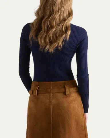 Prada Fitted Long-Sleeve Ribbed Cardigan | Thumbnail 3 Prada Fitted Long-Sleeve Ribbed Cardigan | Thumbnail 3