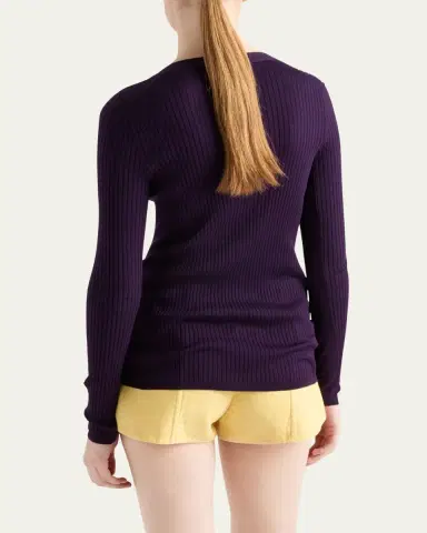 Prada Fitted Long-Sleeve Ribbed Cardigan | Thumbnail 6 Prada Fitted Long-Sleeve Ribbed Cardigan | Thumbnail 6