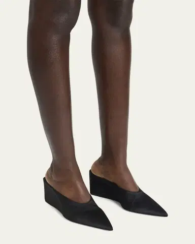 Alaïa Satin Wedge Mules | Thumbnail 7 Alaïa Satin Wedge Mules | Thumbnail 7