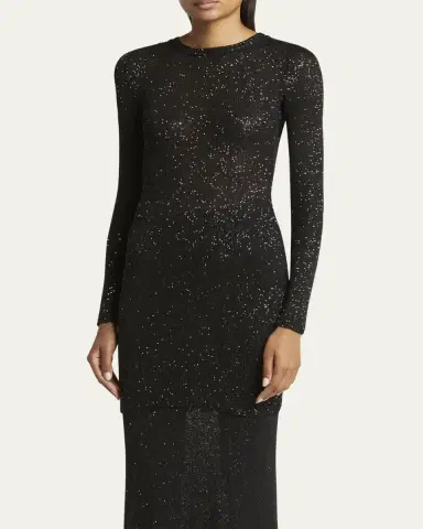 Balenciaga Sequined Knit Mini Long Sleeve Dress | Thumbnail 4 Balenciaga Sequined Knit Mini Long Sleeve Dress | Thumbnail 4