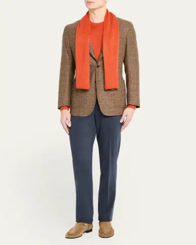 Anderson & Sheppard Men's Muskox Knitted Scarf | Thumbnail 2 Anderson & Sheppard Men's Muskox Knitted Scarf | Thumbnail 2