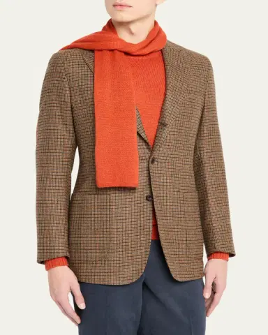 Anderson & Sheppard Men's Muskox Knitted Scarf | Thumbnail 3 Anderson & Sheppard Men's Muskox Knitted Scarf | Thumbnail 3