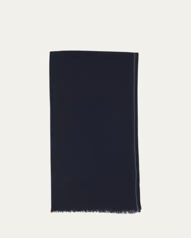 Loro Piana Men's Stripe-Trim Baby Cashmere Scarf | Thumbnail 7 Loro Piana Men's Stripe-Trim Baby Cashmere Scarf | Thumbnail 7
