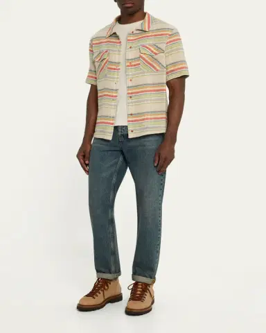 God's True Cashmere Men's Multi-Stripe Cashmere Gauze Sport Shirt | Thumbnail 2 God's True Cashmere Men's Multi-Stripe Cashmere Gauze Sport Shirt | Thumbnail 2