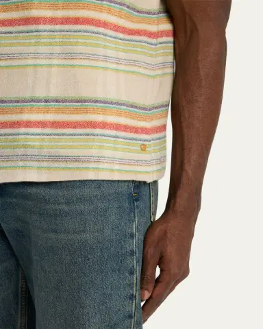 God's True Cashmere Men's Multi-Stripe Cashmere Gauze Sport Shirt | Thumbnail 5 God's True Cashmere Men's Multi-Stripe Cashmere Gauze Sport Shirt | Thumbnail 5