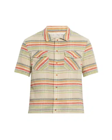 God's True Cashmere Men's Multi-Stripe Cashmere Gauze Sport Shirt | Thumbnail 1 God's True Cashmere Men's Multi-Stripe Cashmere Gauze Sport Shirt | Thumbnail 1