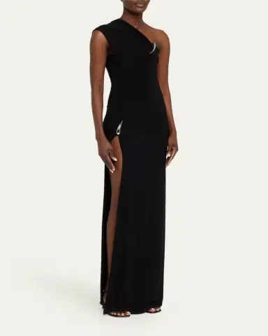 GRACE LING One-Shoulder Claw Slit Gown | Thumbnail 4 GRACE LING One-Shoulder Claw Slit Gown | Thumbnail 4