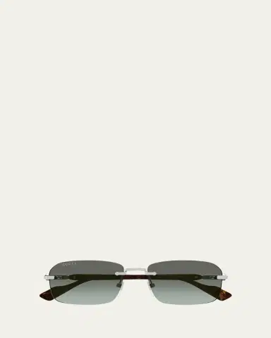 Gucci Men's GG1221SM Rimless Metal Rectangle Sunglasses | Thumbnail 3 Gucci Men's GG1221SM Rimless Metal Rectangle Sunglasses | Thumbnail 3
