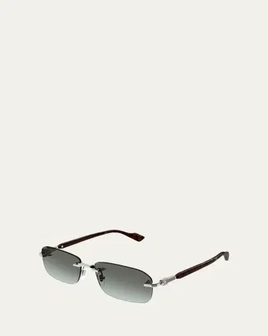 Gucci Men's GG1221SM Rimless Metal Rectangle Sunglasses | Thumbnail 4 Gucci Men's GG1221SM Rimless Metal Rectangle Sunglasses | Thumbnail 4