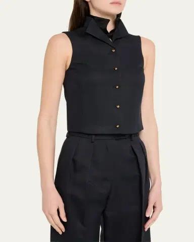 Loro Piana Dianne Layered Barathea Silk Vest | Thumbnail 4 Loro Piana Dianne Layered Barathea Silk Vest | Thumbnail 4