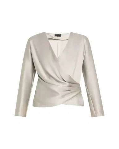 Giorgio Armani Draped Double Silk Wrap Shirt | Thumbnail 1 Giorgio Armani Draped Double Silk Wrap Shirt | Thumbnail 1
