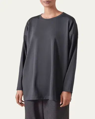 Eskandar Long-Sleeve Smaller Round-Neck Top (Long Length) | Thumbnail 6 Eskandar Long-Sleeve Smaller Round-Neck Top (Long Length) | Thumbnail 6