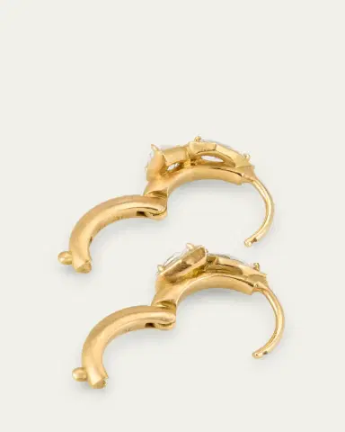 Jade Trau Poppy Huggie Earrings with Diamonds | Thumbnail 2 Jade Trau Poppy Huggie Earrings with Diamonds | Thumbnail 2