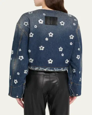 Marc Jacobs Daisy Sequined Denim Crop Jacket | Thumbnail 7 Marc Jacobs Daisy Sequined Denim Crop Jacket | Thumbnail 7