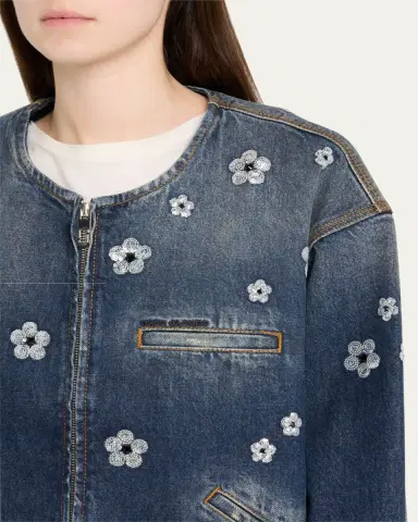 Marc Jacobs Daisy Sequined Denim Crop Jacket | Thumbnail 9 Marc Jacobs Daisy Sequined Denim Crop Jacket | Thumbnail 9