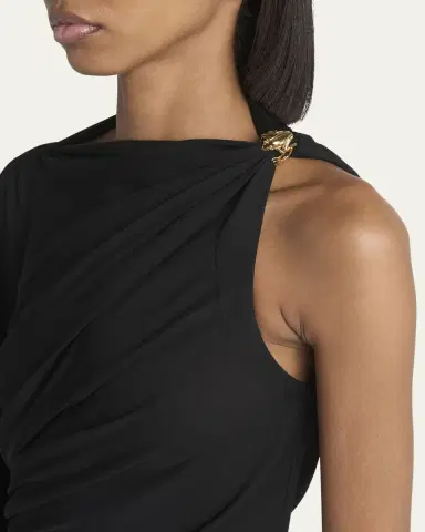 Bottega Veneta Frog Draped Matte Viscose Jersey Cape Dress | Thumbnail 9 Bottega Veneta Frog Draped Matte Viscose Jersey Cape Dress | Thumbnail 9