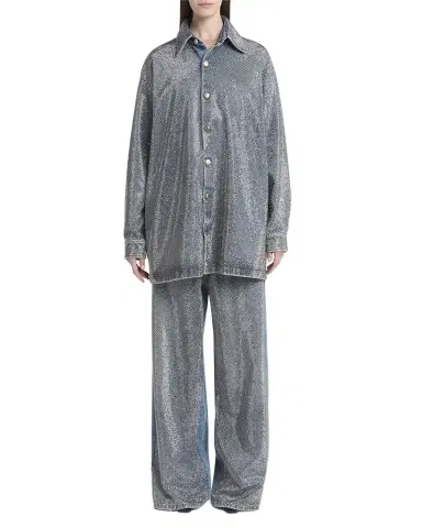 Stella McCartney Crystal Hotfix Denim Overshirt | Thumbnail 1 Stella McCartney Crystal Hotfix Denim Overshirt | Thumbnail 1