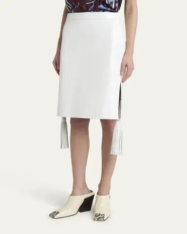 Bottega Veneta Shiny Leather Skirt with Tassels | Thumbnail 4 Bottega Veneta Shiny Leather Skirt with Tassels | Thumbnail 4