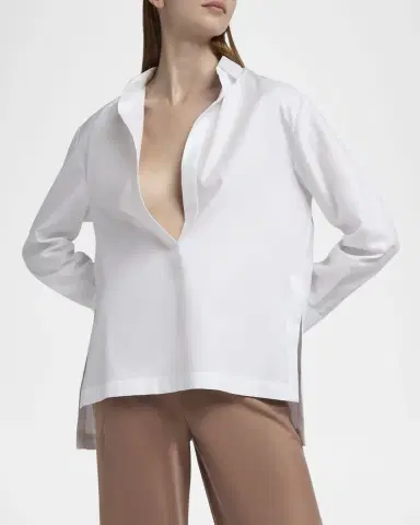 Giorgio Armani Cotton Twill Tunic Blouse | Thumbnail 4 Giorgio Armani Cotton Twill Tunic Blouse | Thumbnail 4