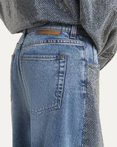 Stella McCartney Crystal Hotfix Wide Leg Jeans | Thumbnail 9 Stella McCartney Crystal Hotfix Wide Leg Jeans | Thumbnail 9