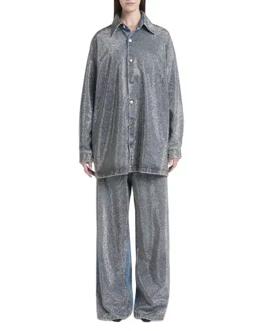 Stella McCartney Crystal Hotfix Wide Leg Jeans | Thumbnail 1 Stella McCartney Crystal Hotfix Wide Leg Jeans | Thumbnail 1
