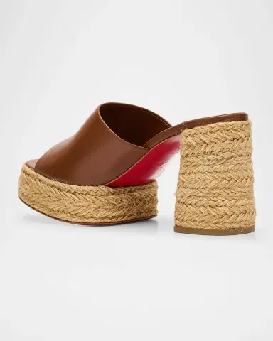 Christian Louboutin 85mm Calakala Leather Espadrille Mules | Thumbnail 3 Christian Louboutin 85mm Calakala Leather Espadrille Mules | Thumbnail 3