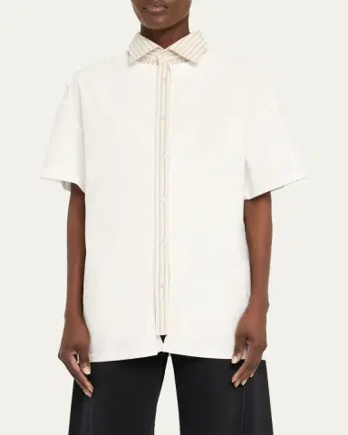 Maison Margiela Collared Short-Sleeve T-Shirt | Thumbnail 4 Maison Margiela Collared Short-Sleeve T-Shirt | Thumbnail 4