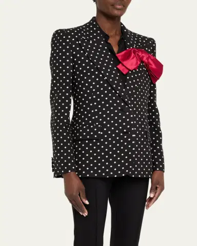 Valentino Garavani Polka Dot Blazer With Bow | Thumbnail 4 Valentino Garavani Polka Dot Blazer With Bow | Thumbnail 4