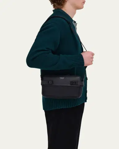 Ferragamo Men's Twins Nylon and Leather Shoulder Bag | Thumbnail 4 Ferragamo Men's Twins Nylon and Leather Shoulder Bag | Thumbnail 4