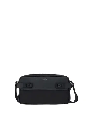 Ferragamo Men's Twins Nylon and Leather Shoulder Bag | Thumbnail 1 Ferragamo Men's Twins Nylon and Leather Shoulder Bag | Thumbnail 1