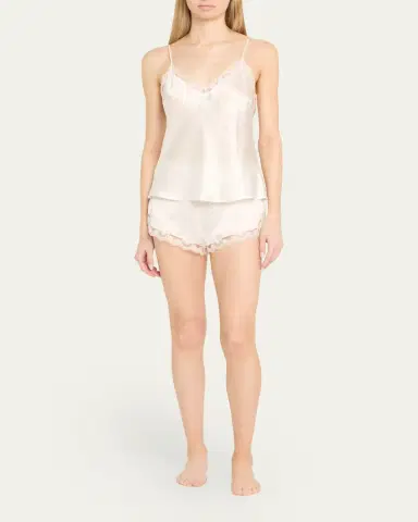 Simone Pérèle Love Me Lace-Trim Silk Sleep Shorts | Thumbnail 2 Simone Pérèle Love Me Lace-Trim Silk Sleep Shorts | Thumbnail 2