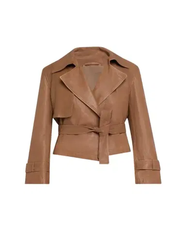 Brunello Cucinelli Vintage Napa Leather Cropped Trench | Thumbnail 1 Brunello Cucinelli Vintage Napa Leather Cropped Trench | Thumbnail 1