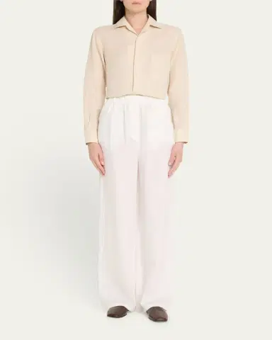 Loro Piana Valerio Linen Straight-Leg Sunny Trousers | Thumbnail 2 Loro Piana Valerio Linen Straight-Leg Sunny Trousers | Thumbnail 2